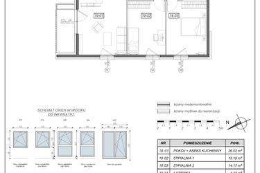 Rzut - Mieszkanie na sprzedaż 3 pokoje o powierzchni 67,12 m² - numer 4.A.19 w Nowe Południe bud. 4