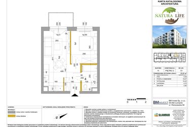 Rzut - Mieszkanie na sprzedaż 2 pokoje o powierzchni 37,66 m² - numer H.51 w Osiedle Natura Life budynki GHI