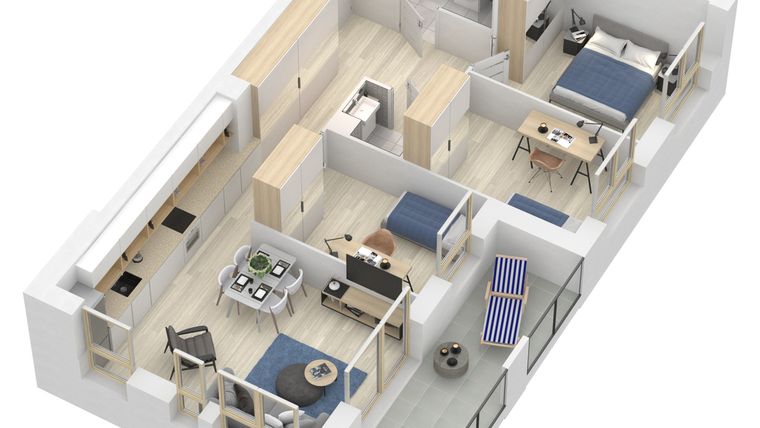 Rzut - Mieszkanie na sprzedaż 4 pokoje o powierzchni 68,33 m² - numer A.8.M48 w Sobola Biel A8