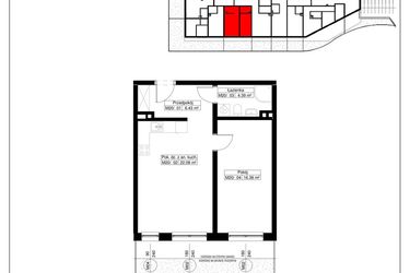 Rzut - Mieszkanie na sprzedaż 2 pokoje o powierzchni 49,28 m² - numer 20 w Światowida 61B