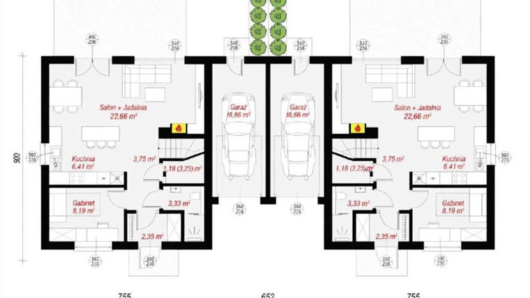 Rzut - Dom na sprzedaż 5 pokoi o powierzchni 112,16 m² - numer 1A w Osiedle Nowa Sadowa