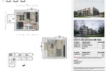 Rzut - Mieszkanie na sprzedaż 2 pokoje o powierzchni 47,2 m² - numer 10_2 w Apartamenty Kochanowskiego