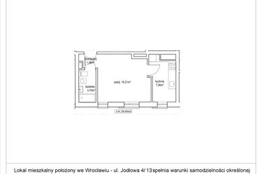 Rzut - Mieszkanie na sprzedaż 1 pokój o powierzchni 28,65 m² - numer 4/13. w Apartamenty Nowy Targ