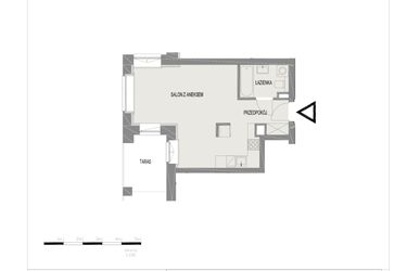 Rzut - Mieszkanie na sprzedaż 1 pokój o powierzchni 31,65 m² - numer A7 w Komuny Paryskiej 19a