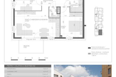 Rzut - Mieszkanie na sprzedaż 3 pokoje o powierzchni 58,22 m² - numer M-7 w Forma Augustów