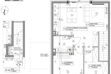 Rzut - Mieszkanie na sprzedaż 3 pokoje o powierzchni 58,82 m² - numer 98 w Manufaktura Marki 2 etap IV