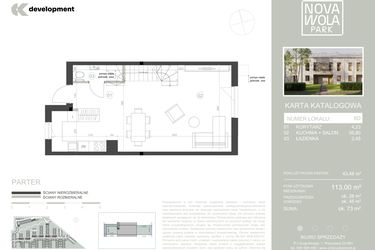 Rzut - Dom na sprzedaż 4 pokoje o powierzchni 113 m² - numer 8D w Nova Wola Park II