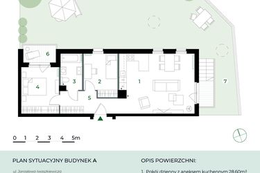 Rzut - Mieszkanie na sprzedaż 3 pokoje o powierzchni 62,4 m² - numer M1 w Park-Wojszyce