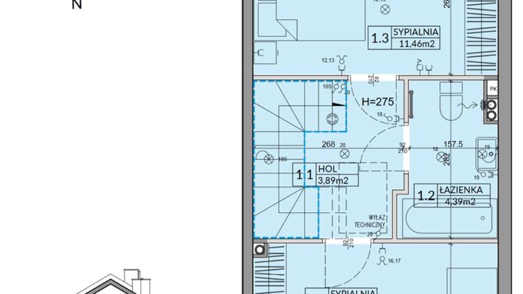 Rzut - Dom na sprzedaż 3 pokoje o powierzchni 65,67 m² - numer 20B w Nova Magdalenka 7