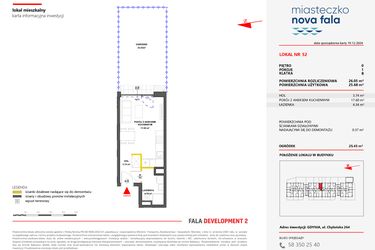 Rzut - Mieszkanie na sprzedaż 1 pokój o powierzchni 26,05 m² - numer 52 w Miasteczko Nova Fala