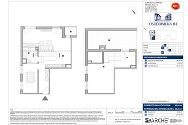 Rzut - Mieszkanie na sprzedaż 1 pokój o powierzchni 96,69 m² - numer B.20 w Osobowicka 114
