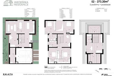 Rzut - Dom na sprzedaż 5 pokoi o powierzchni 273,2 m² - numer E2 w Wiedeńska Residence