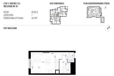 Rzut - Mieszkanie na sprzedaż 1 pokój o powierzchni 49,35 m² - numer 22J/30 w NATURAMA II