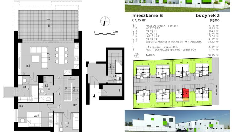 Rzut - Mieszkanie na sprzedaż 4 pokoje o powierzchni 84,46 m² - numer B.3 w Osiedle "Biała Dama"