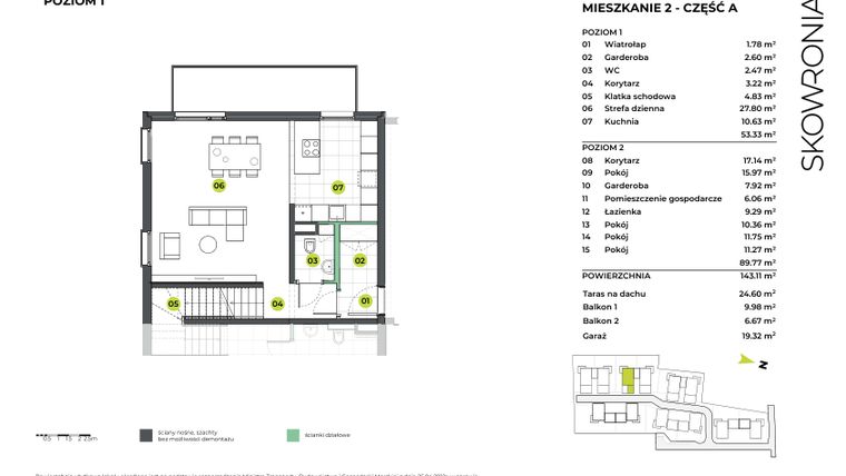 Rzut - Mieszkanie na sprzedaż 5 pokoi o powierzchni 162,42 m² - numer 4AL/2 w Skowronia