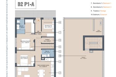 Rzut - Mieszkanie na sprzedaż 3 pokoje o powierzchni 83,1 m² - numer 2-1-A w Apartamenty w Los Alcázares - 49717964