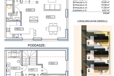 Rzut - Dom na sprzedaż 4 pokoje o powierzchni 112 m² - numer 8A w Osiedle Łanowa etap II