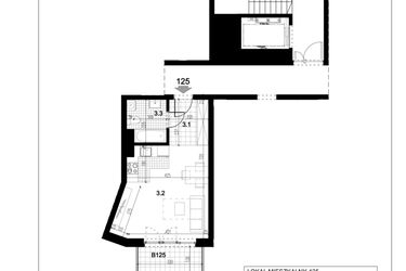 Rzut - Mieszkanie na sprzedaż 1 pokój o powierzchni 30,39 m² - numer C.125 w Przewóz 4