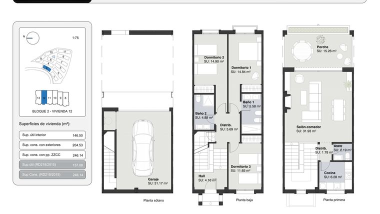 Rzut - Dom na sprzedaż 3 pokoje o powierzchni 246,14 m² - numer 12 w Altoasis