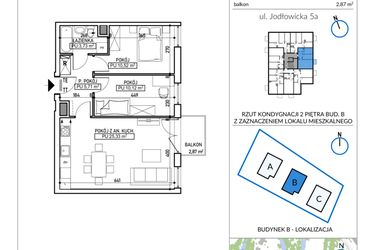 Rzut - Mieszkanie na sprzedaż 1 pokój o powierzchni 55,41 m² - numer 5A-21 w Jodłowicka 5