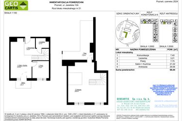 Rzut - Mieszkanie na sprzedaż 4 pokoje o powierzchni 68,44 m² - numer A21 w Jasielska 8C