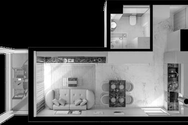 Rzut - Mieszkanie na sprzedaż 1 pokój o powierzchni 31,23 m² - numer A9/3/66 w GEMINI G-7