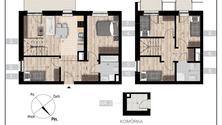 Rzut - Mieszkanie na sprzedaż 6 pokoi o powierzchni 82,29 m² - numer 24 w Villa Symfonia