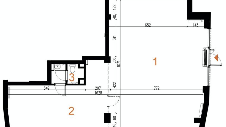 Rzut - Lokal użytkowy na sprzedaż 1 pokój o powierzchni 120,85 m² - numer U5 w Odrzańskie Bulvary