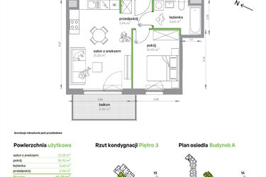 Rzut - Mieszkanie na sprzedaż 2 pokoje o powierzchni 40,72 m² - numer AA0302/4 w M Bemowo