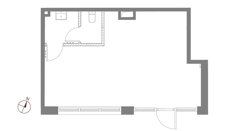 Rzut - Lokal użytkowy na sprzedaż 1 pokój o powierzchni 44,12 m² - numer B.0.U3 w Apartamenty Symfonia