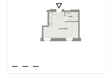 Rzut - Mieszkanie na sprzedaż 1 pokój o powierzchni 28,41 m² - numer A12 w Komuny Paryskiej 19a