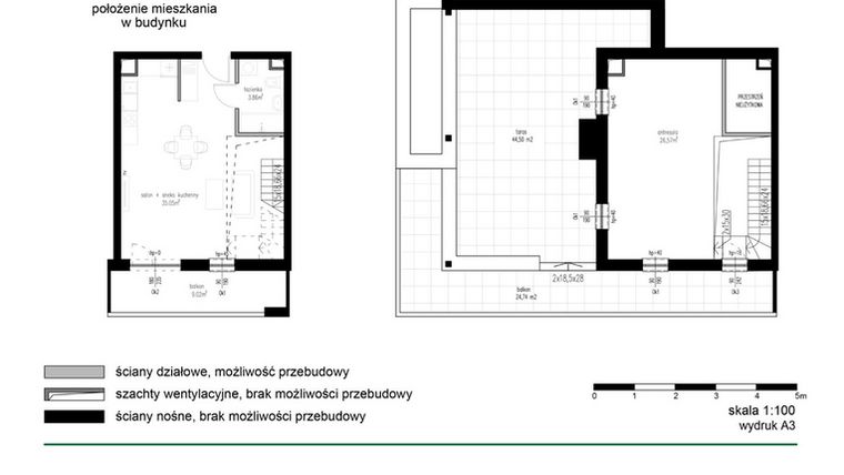 Rzut - Mieszkanie na sprzedaż 1 pokój o powierzchni 65,48 m² - numer M29 w Wędrowna