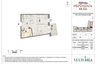 Rzut - Mieszkanie na sprzedaż 2 pokoje o powierzchni 33,18 m² - numer 39 w Przystanek Ruda