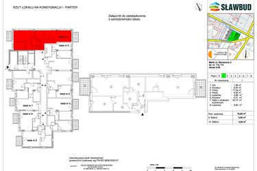 Rzut - Mieszkanie na sprzedaż 3 pokoje o powierzchni 70,85 m² - numer 1 w Osiedle Słoneczna etap 2