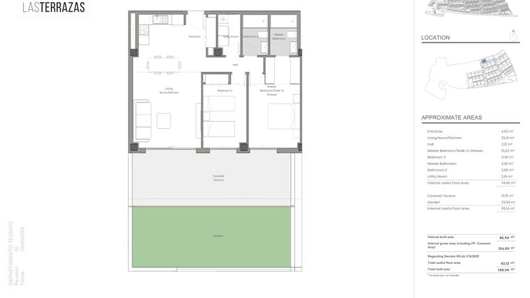 Rzut - Mieszkanie na sprzedaż 2 pokoje o powierzchni 134,6 m² - numer B7.P00 w Las Terrazaz de Macenas