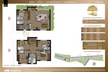 Rzut - Dom na sprzedaż 6 pokoi o powierzchni 123,85 m² - numer E11 w Aleja Dębowa III - domy
