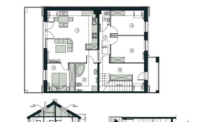 Rzut - Mieszkanie na sprzedaż 4 pokoje o powierzchni 73,42 m² - numer D2 w Aleja Wiśniowa Pogórze