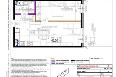 Rzut - Mieszkanie na sprzedaż 2 pokoje o powierzchni 46 m² - numer 6 w Strumykowa