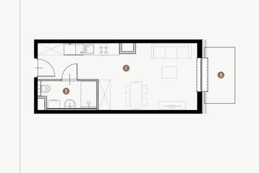 Rzut - Mieszkanie na sprzedaż 1 pokój o powierzchni 27,18 m² - numer II.4.15 w Tuwima Apartments
