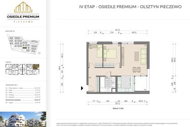 Rzut - Mieszkanie na sprzedaż 3 pokoje o powierzchni 59,21 m² - numer B1.1 w Osiedle Premium etap IV