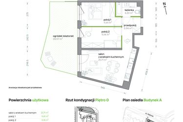 Rzut - Mieszkanie na sprzedaż 1 pokój o powierzchni 33,13 m² - numer A/KL2/0/03 w Podhalańska Vita