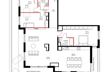 Rzut - Mieszkanie na sprzedaż 4 pokoje o powierzchni 146,69 m² - numer D.8.1 w INSPIRE ETAP III – bud. D