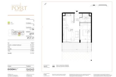 Rzut - Mieszkanie na sprzedaż 2 pokoje o powierzchni 49,31 m² - numer I_4 w Warmiński Port etap V