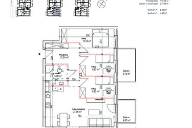 Rzut - Mieszkanie na sprzedaż 4 pokoje o powierzchni 73,73 m² - numer 18A w Łowicka 25