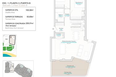 Rzut - Mieszkanie na sprzedaż 3 pokoje o powierzchni 105 m² - numer 1.3.B w Allonbay – Aura