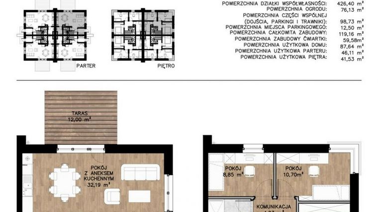 Rzut - Mieszkanie na sprzedaż 4 pokoje o powierzchni 89,94 m² - numer 2B w Zielone Kolumny