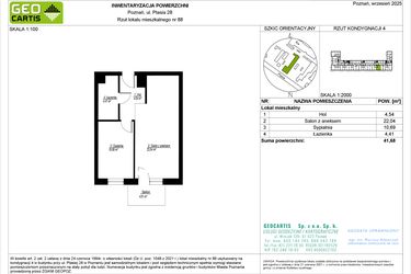 Rzut - Mieszkanie na sprzedaż 2 pokoje o powierzchni 41,68 m² - numer 28/88 w Symfonia Ptasia 28
