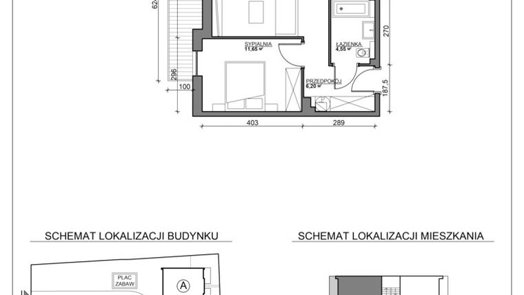 Rzut - Mieszkanie na sprzedaż 2 pokoje o powierzchni 45,83 m² - numer G3 w Kierpcowa Apartamenty
