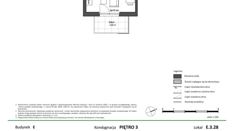 Rzut - Mieszkanie na sprzedaż 1 pokój o powierzchni 25,67 m² - numer E.3.28 w Nowy Świat Ostoja etap II - EFG