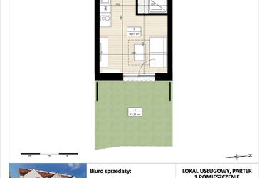 Rzut - Mieszkanie na sprzedaż 1 pokój o powierzchni 19,89 m² - numer B4/0/7 w Montano bud. B4 - apartamenty inwestycyjne